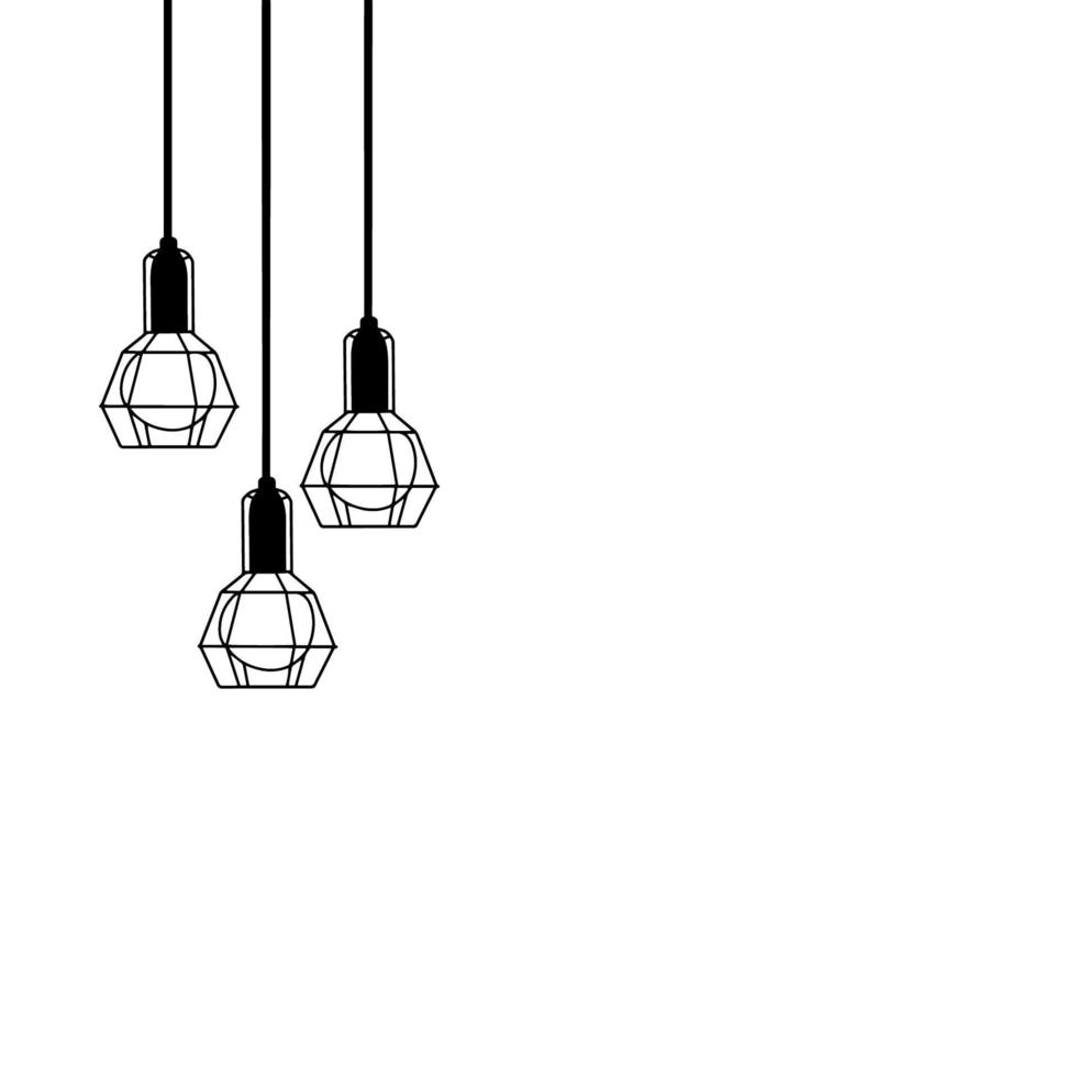 lámparas de techo o lámparas colgantes delineadas en blanco y negro