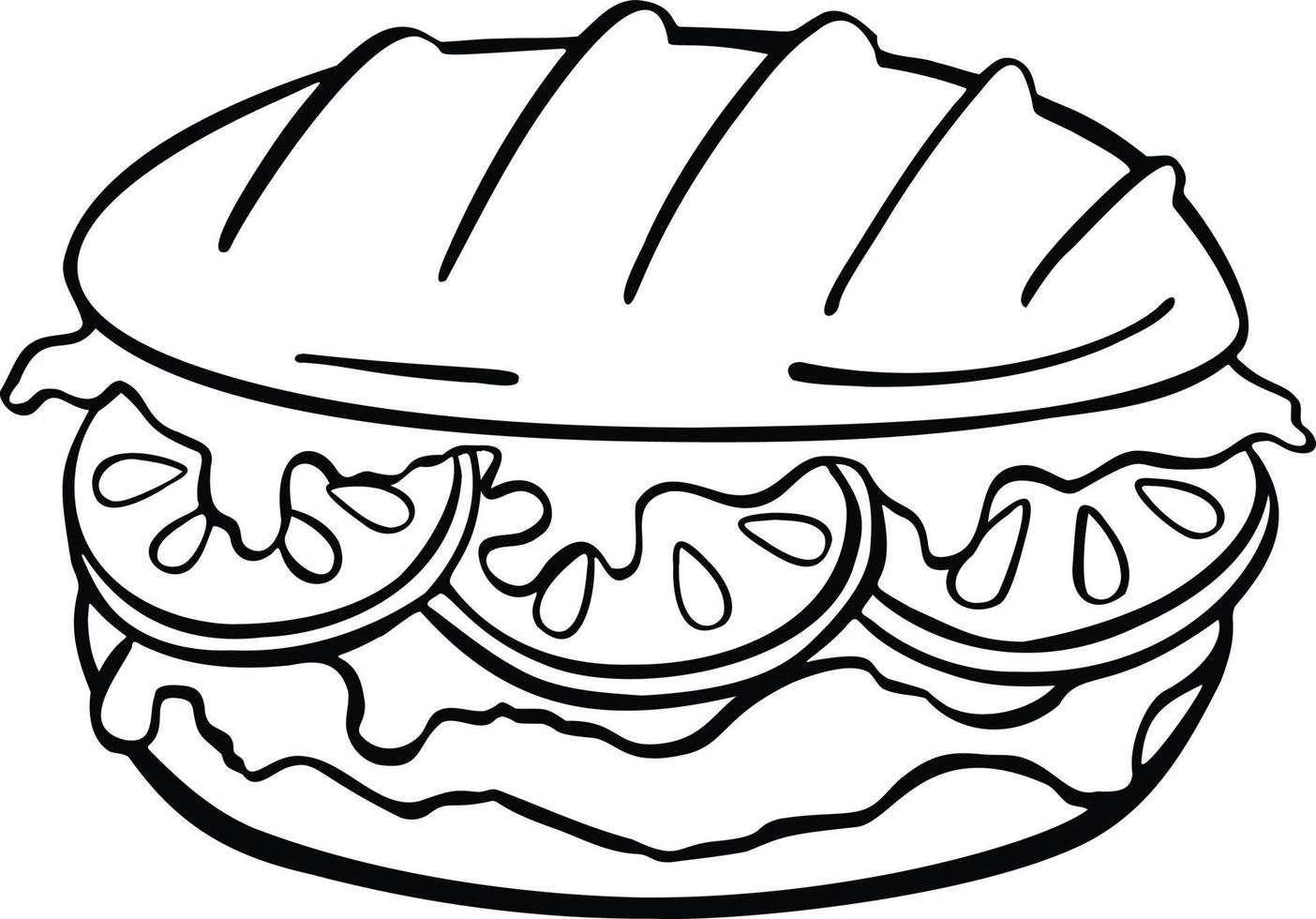 Delicioso sándwich de comida rápida icono plano aislado, ilustración vectorial. ilustración vectorial vector