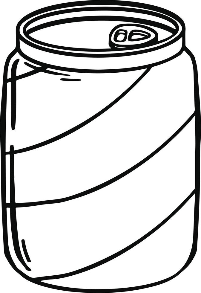 Beverage tin can icon. Metal packing of beer, lemonade, soda, carbonated drink. Alcoholic and nonalcoholic liquid. Label for supermarkets, markets. Pictograph on drink theme. vector