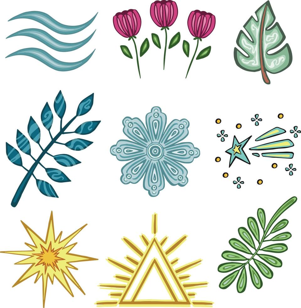 Set of sketch icons for site or mobile application. vector