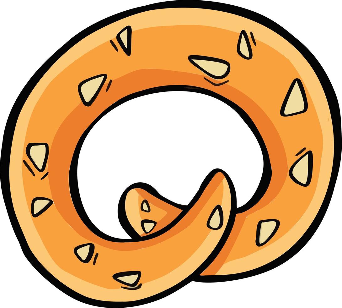 pan de panadería y bollería, bagel y croissant. ilustración. vector