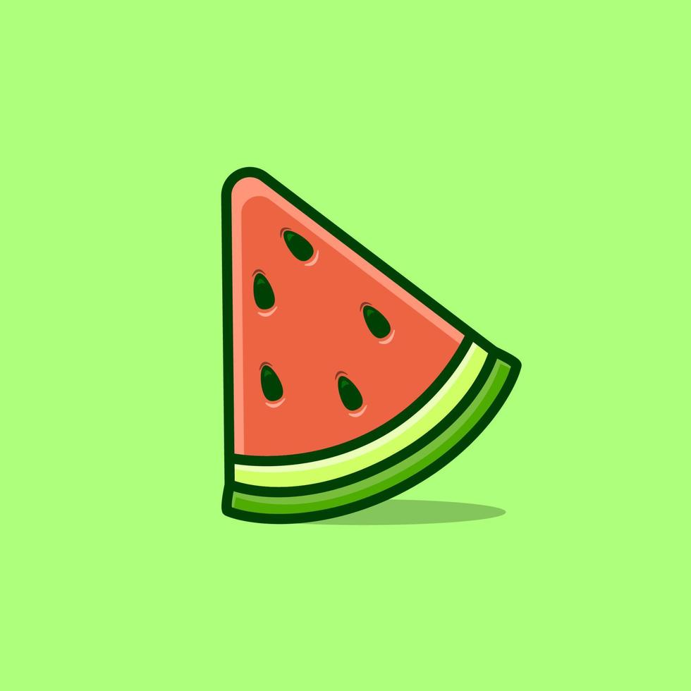 illustration of cut watermelon in cartoon style on isolated background vector