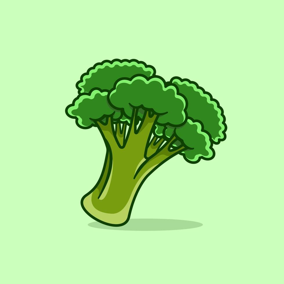 vector de ilustración de brócoli en estilo de dibujos animados sobre fondo aislado