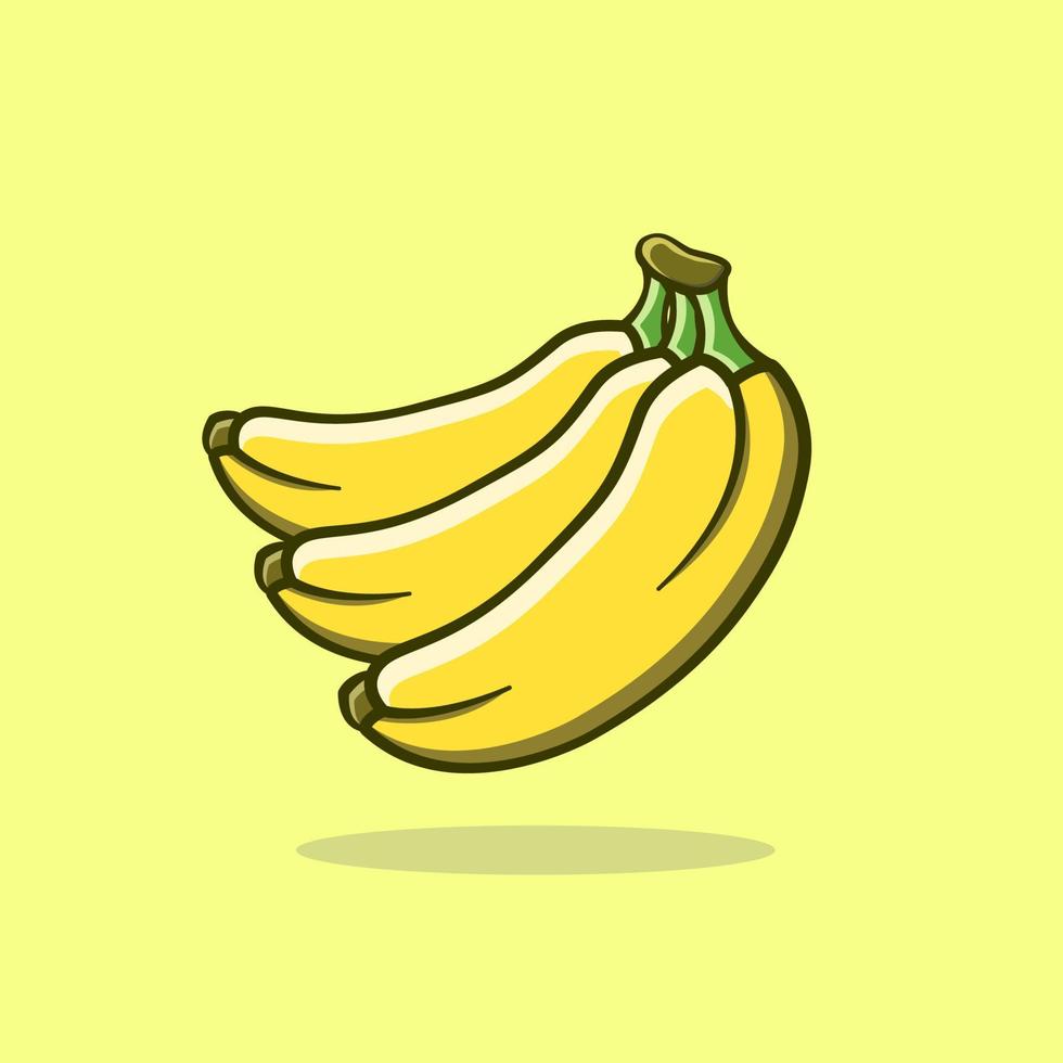 cute illustration of a bananas in cartoon style on isolated background vector