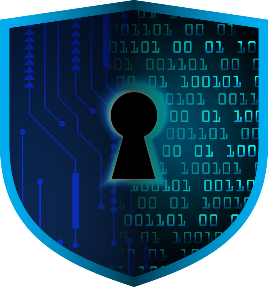 Modern Technology Shield Padlock Crop-out png