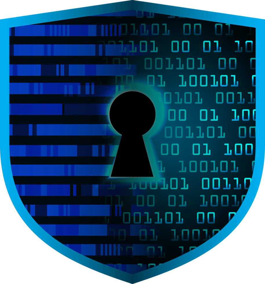 Modern Technology Shield Padlock Crop-out png