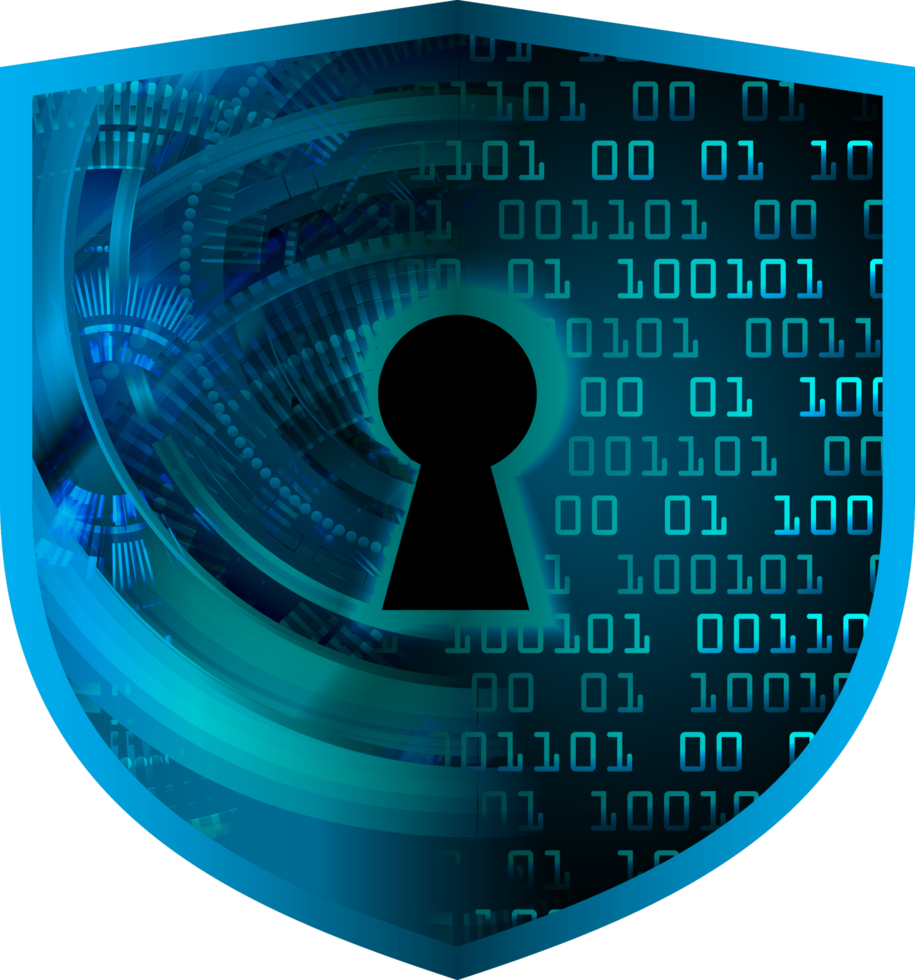 Modern Technology Shield Padlock Crop-out png