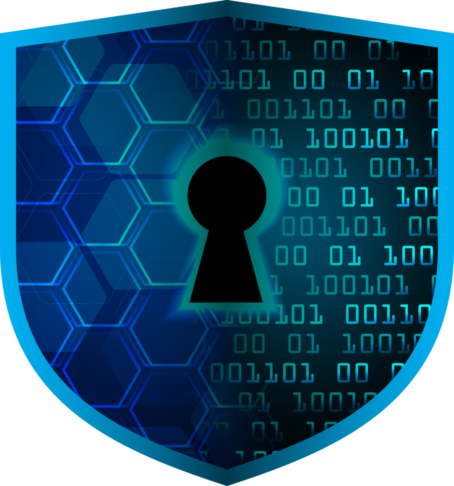 Modern Technology Shield Padlock Crop-out png