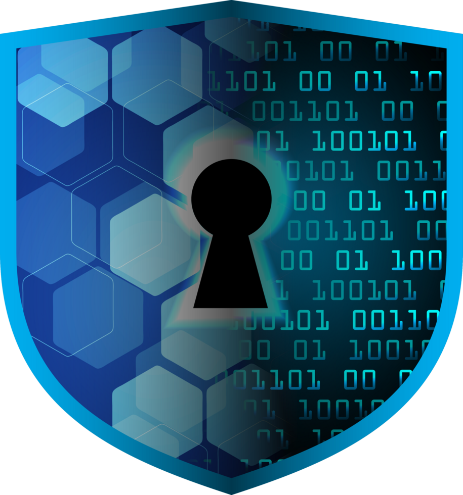 Modern Technology Shield Padlock Crop-out png