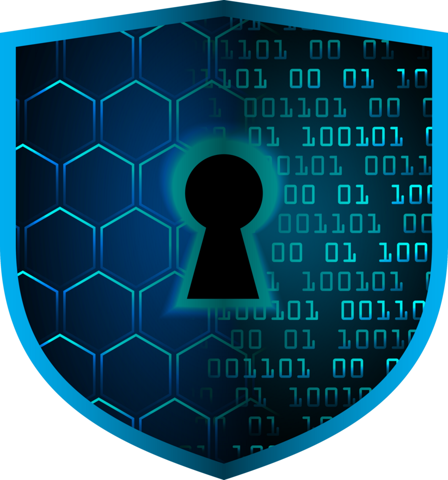 Modern Technology Shield Padlock Crop-out png