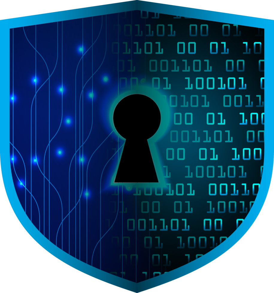 Modern Technology Shield Padlock Crop-out png