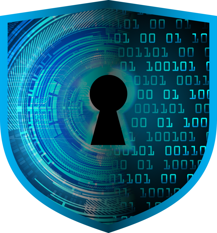 Modern Technology Shield Padlock Crop-out png