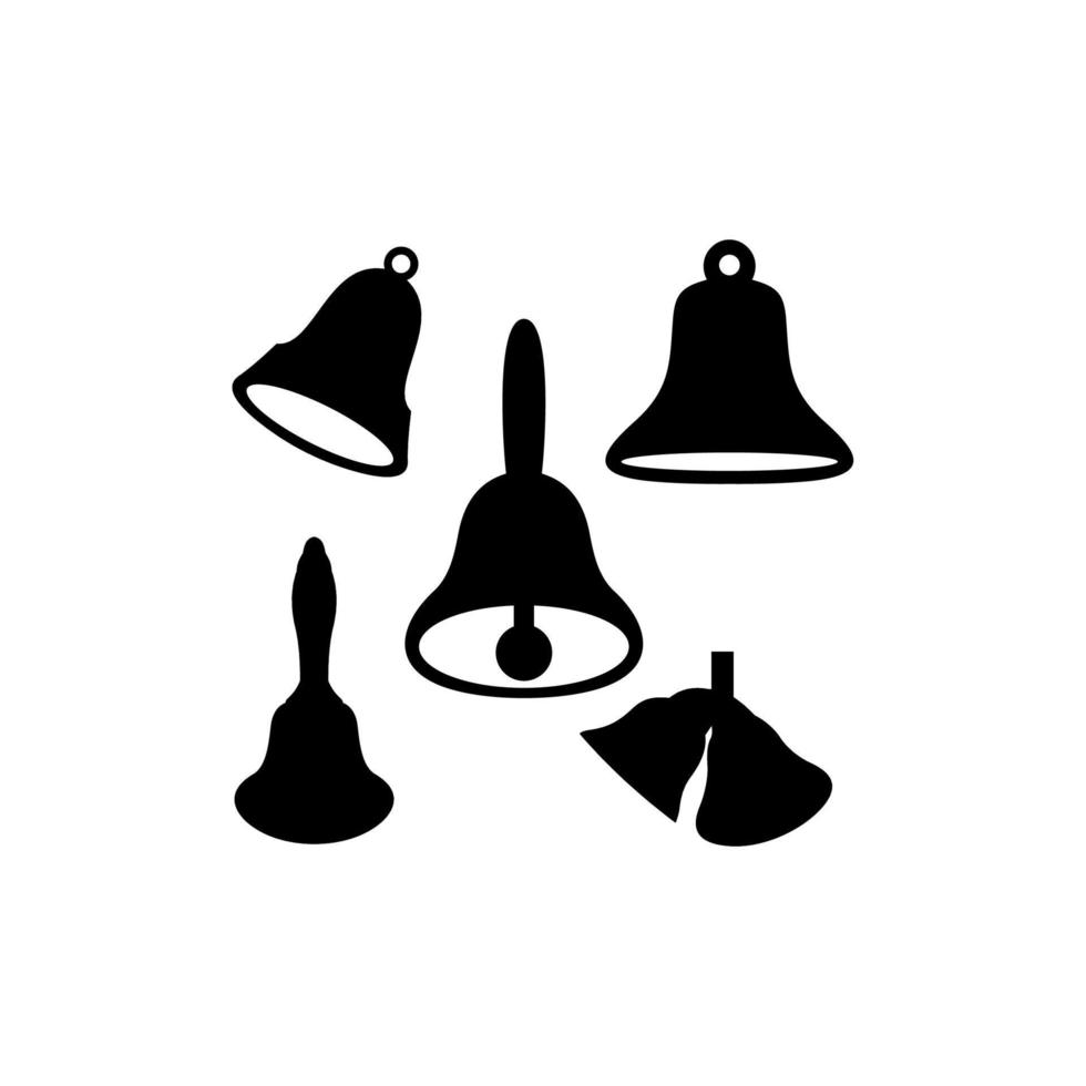bell set silhouette icon logo vector