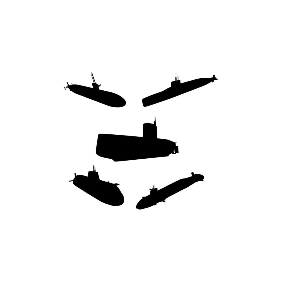 submarine ship silhouette creative design vector