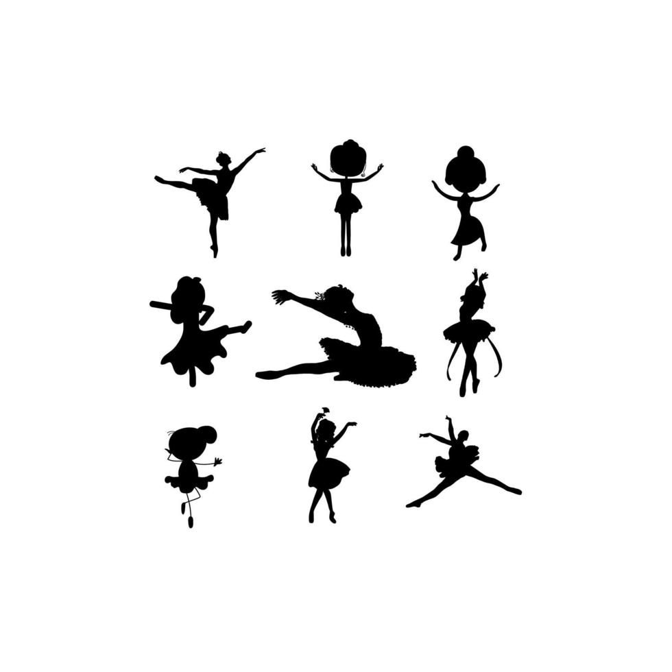 ballet dancing woman set illustration design vector