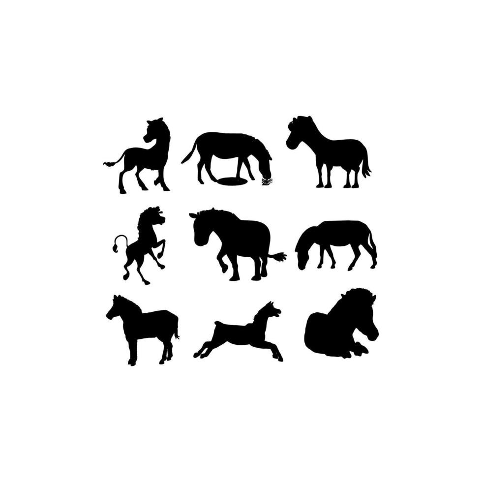 zebra animal collection set illustration vector