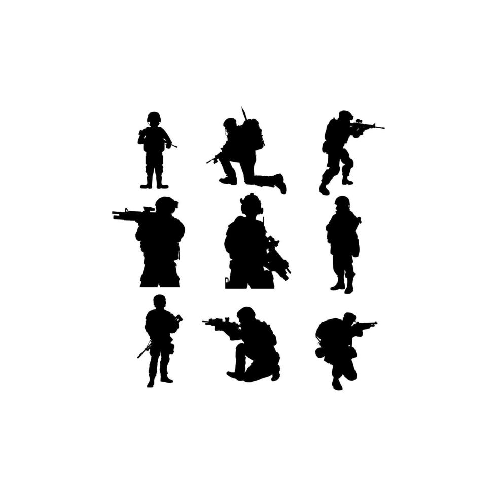 soldier military collection set design vector