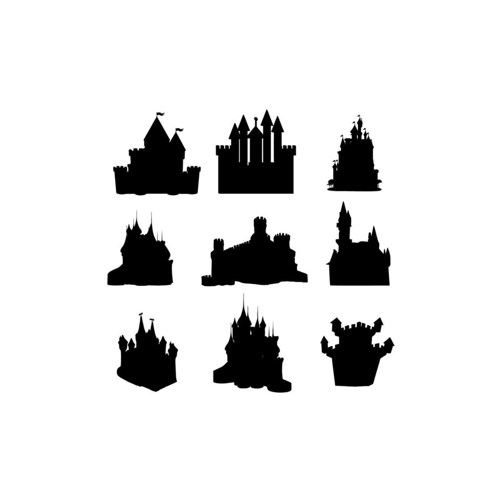 tower castle silhouette creative design vector