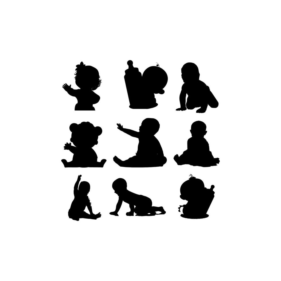 cute baby set creative design vector