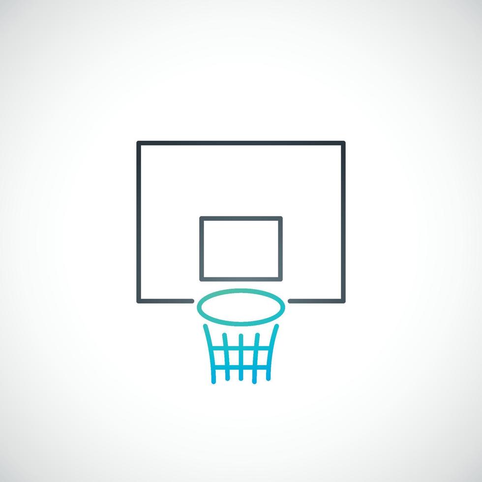 Basketball emblem. Vector basketball hoop icon in simple line style.