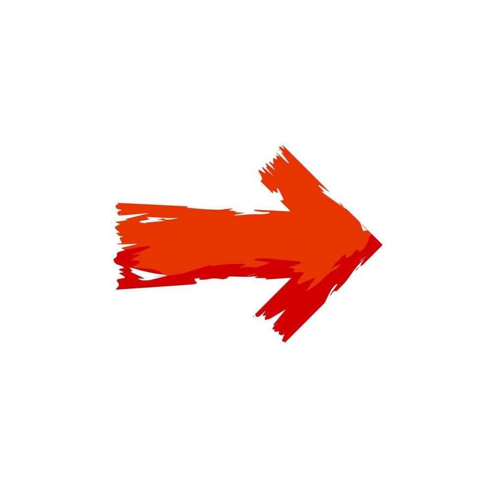 Arrow with ragged edges. Direction indicator in grunge style. vector