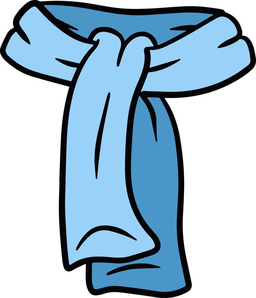 bufanda azul prenda de vestir de mujer para el cuello. ilustración de dibujos animados vector