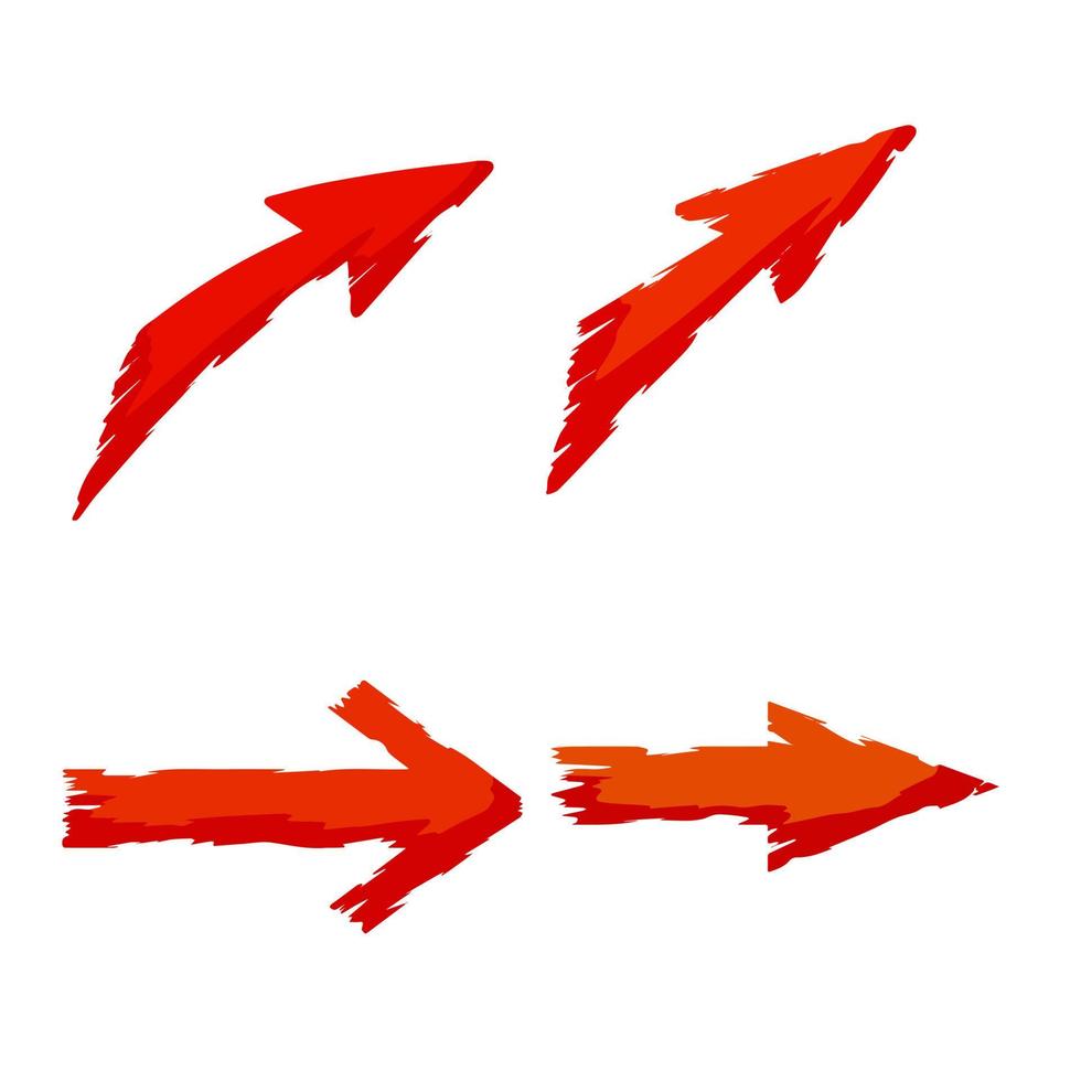 Arrow with ragged edges. Direction indicator in grunge style. vector