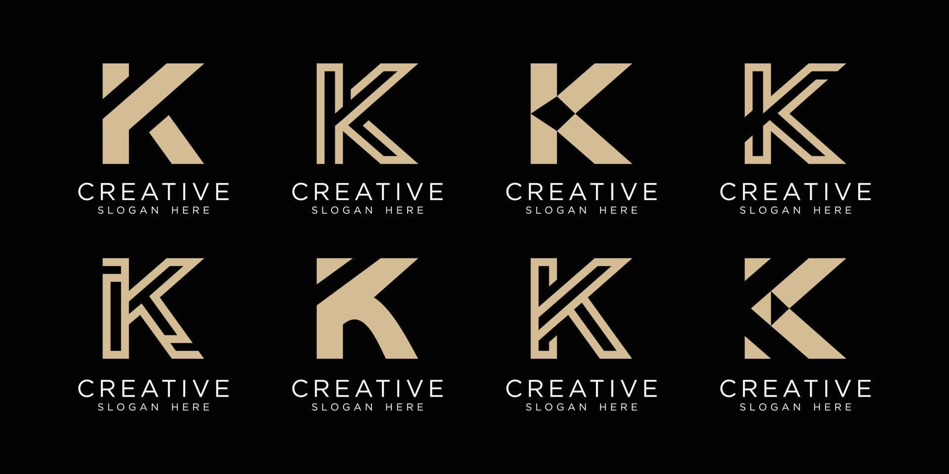 set of initial letter K logo vector design