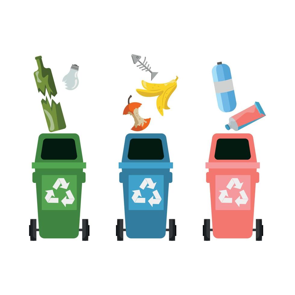 sorting garbage, save the planet vector