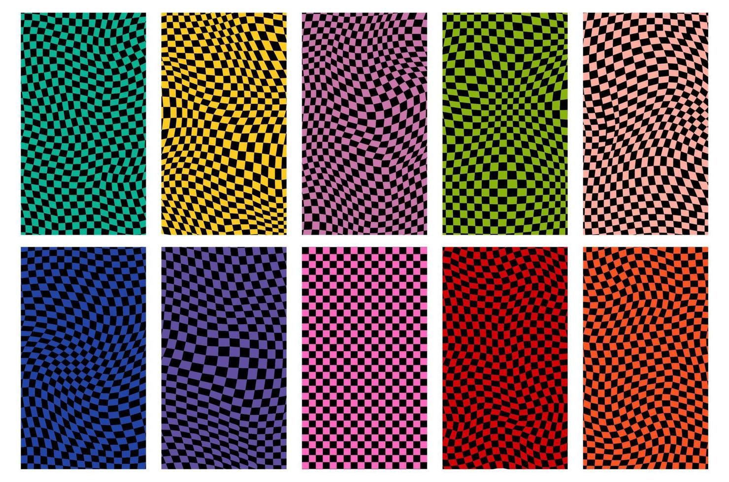 Groovy retro pattern background in psychedelic checkered backdrop style. A chessboard in a minimalist abstract design with a 60s 70s aesthetic vibe. hippie style y2k. funky print vector illustration