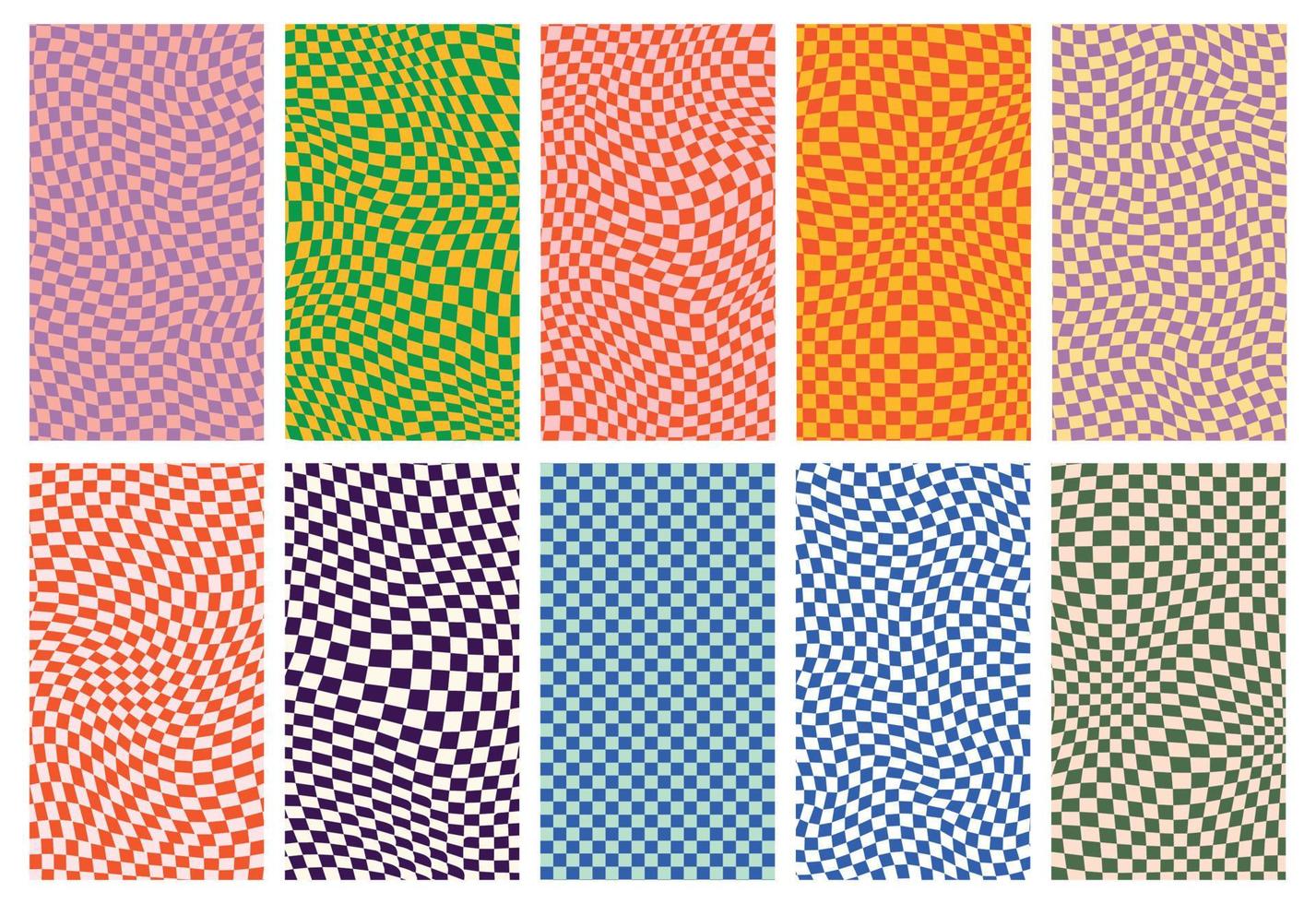 Groovy retro pattern background in psychedelic checkered backdrop style. A chessboard in a minimalist abstract design with a 60s 70s aesthetic vibe. hippie style y2k. funky print vector illustration