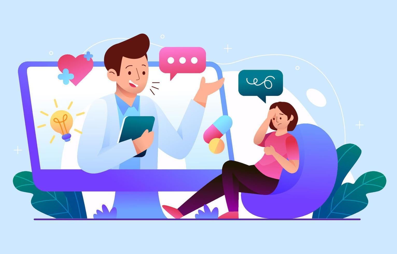 Online Counseling for Better Mental Health vector