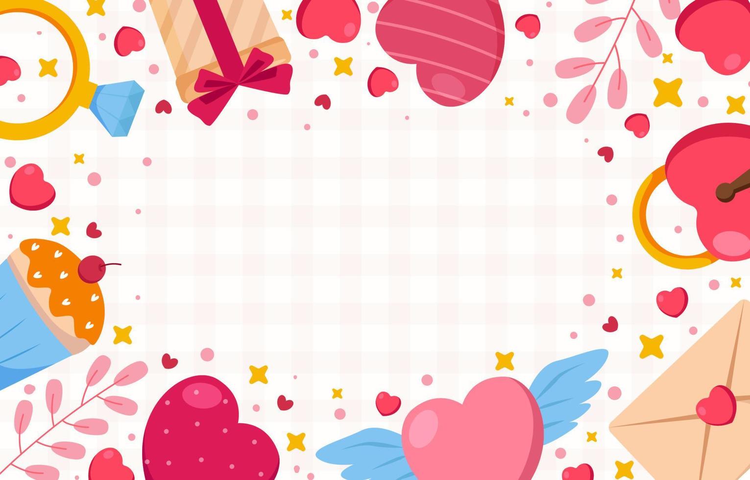 Cute Valentine's Day Frame Background vector