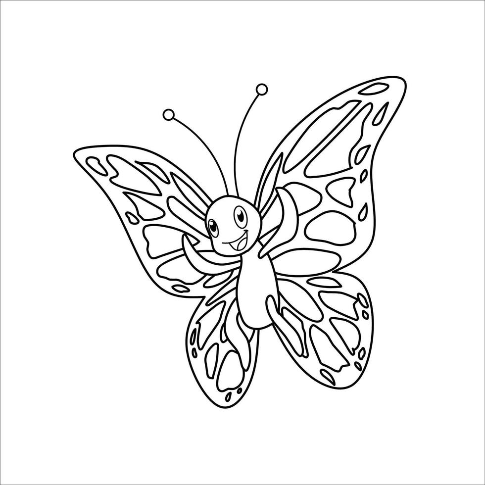 Página para colorear de mariposas para adultos vector