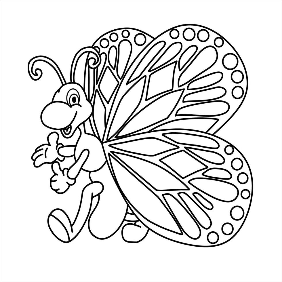 Página para colorear de mariposas para adultos vector