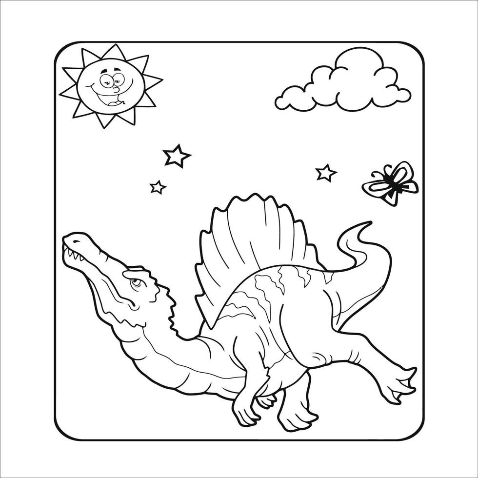 Dinosaur Adult Coloring Page vector