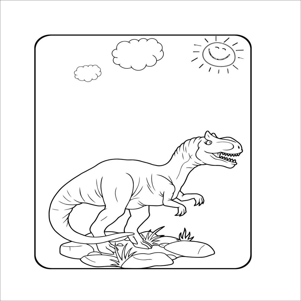 página para colorear de dinosaurios para adultos vector