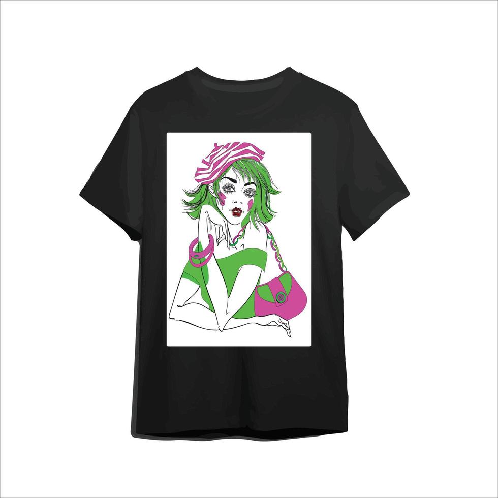 Ledis t-shirt with unique logo.stylish girls logo.fashionable t-shirt. vector