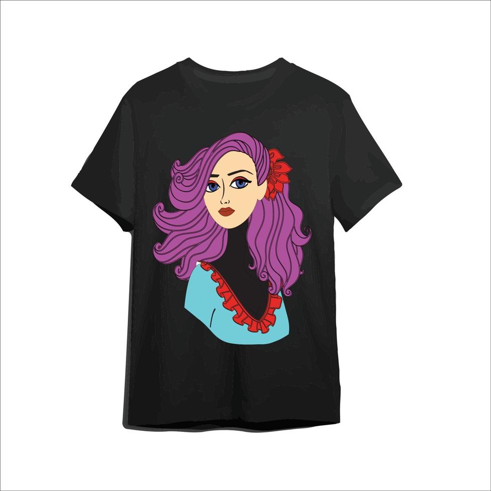 Camiseta ledis con logotipo único. Logotipo de chicas con estilo. Camiseta de moda. vector