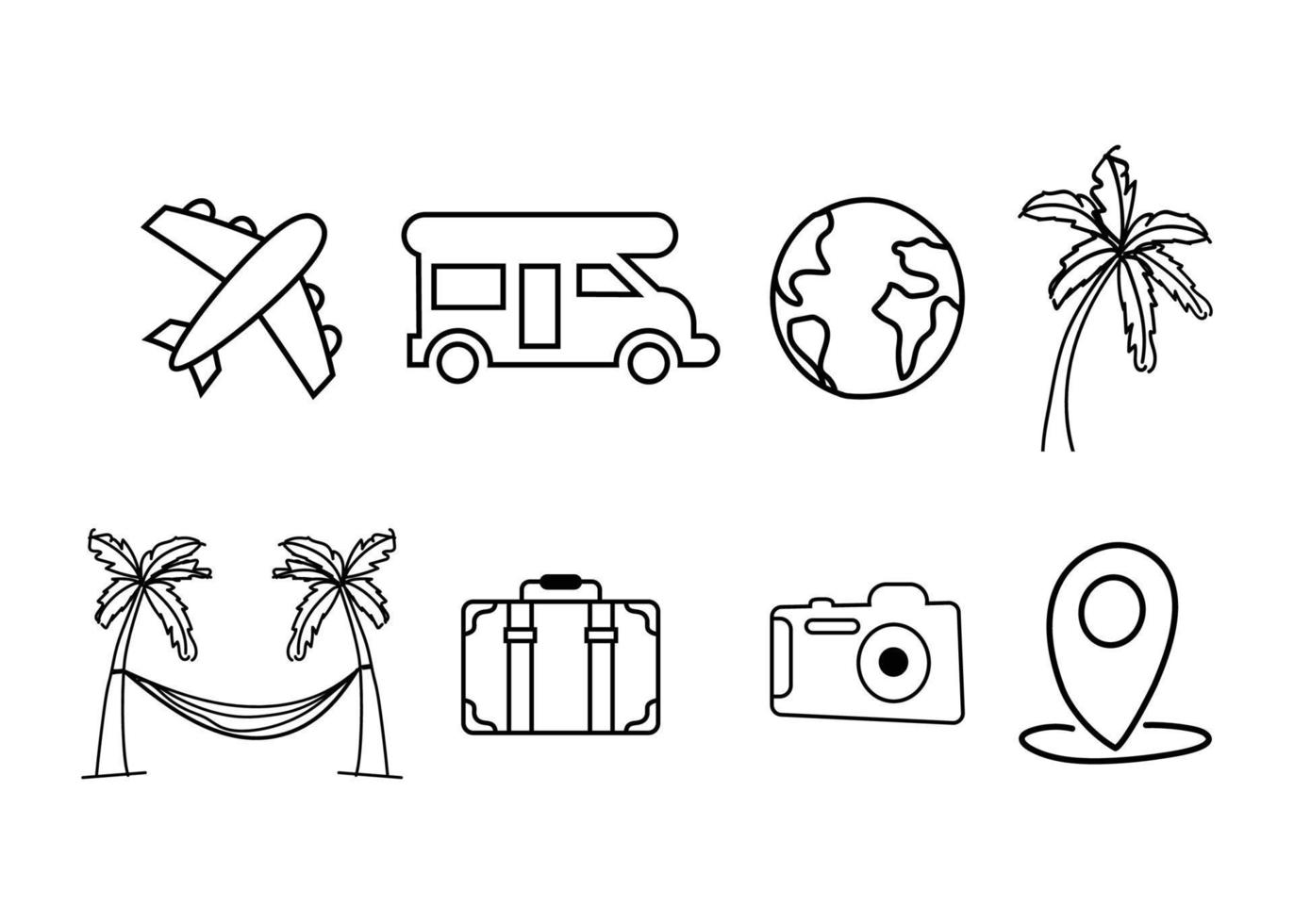 Traveling hand drawn outline clipart illustration vector