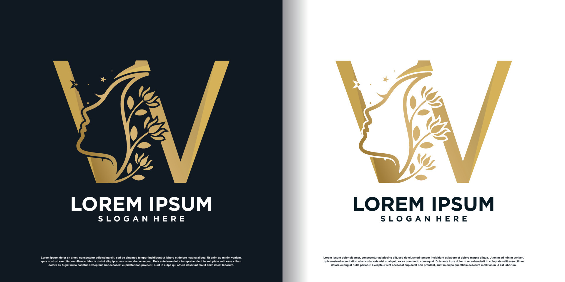 letter w logo icon with beauty women concept premium vector 16337675 ...