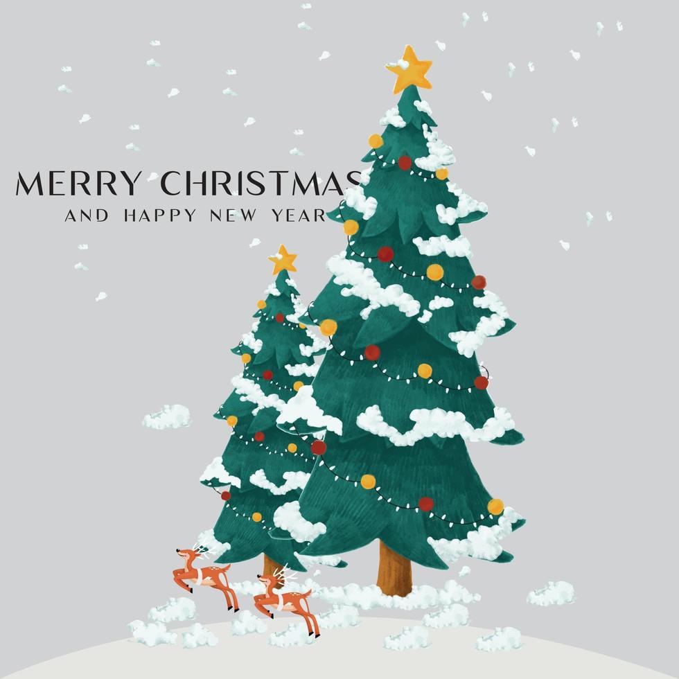 Christmas day  tree free vector