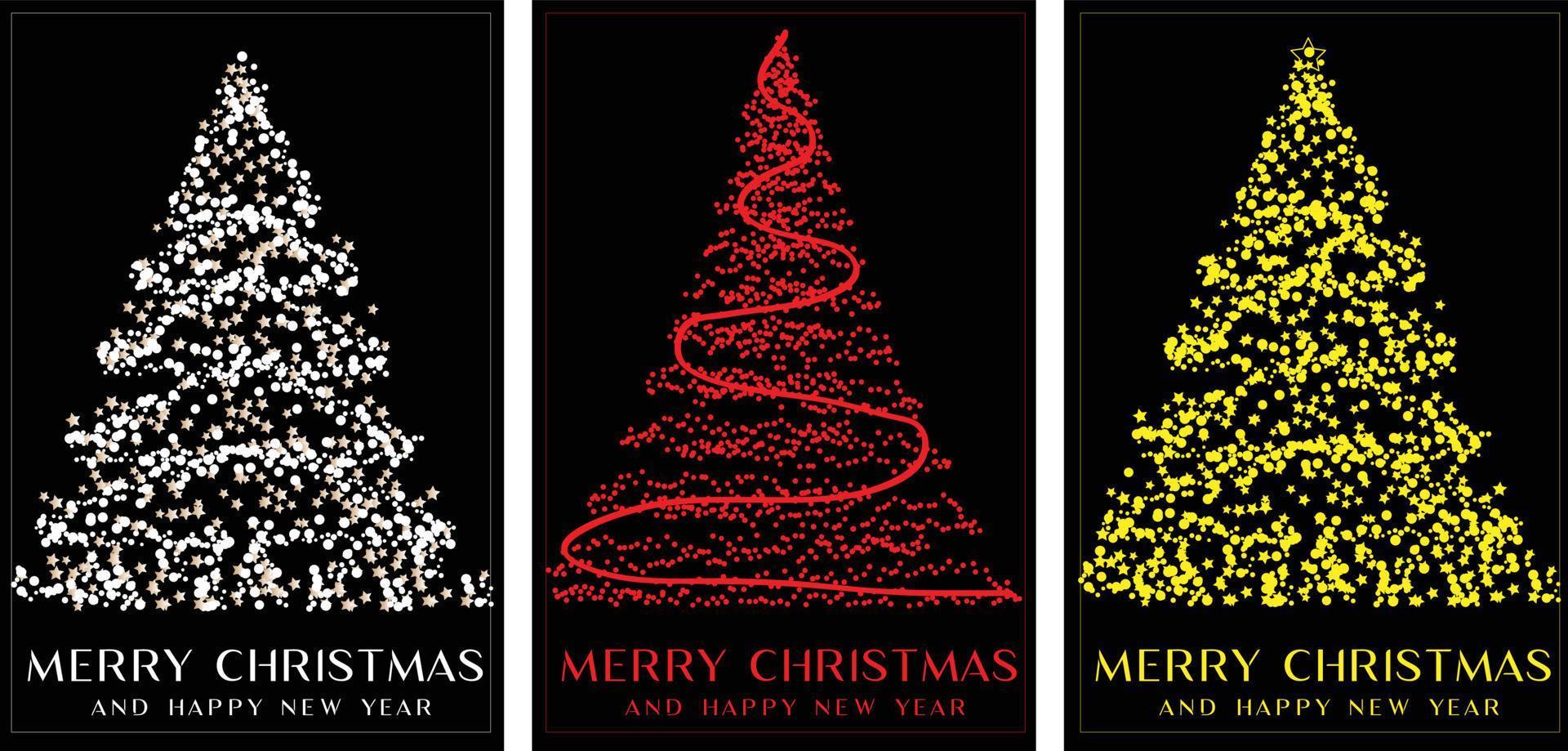 Merry Christmas and happy new year tree vector