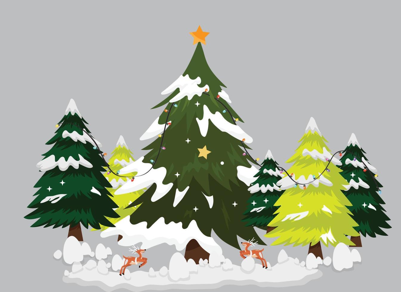 Merry Christmas and happy new year tree vector