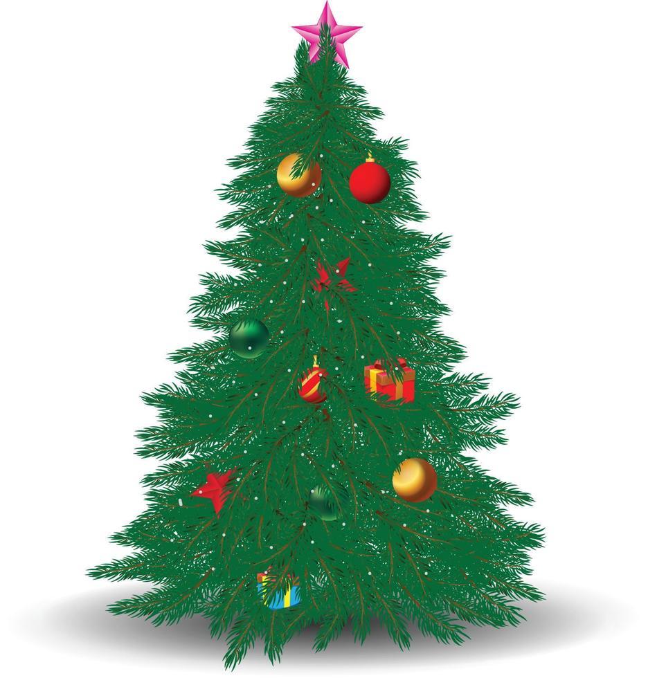 Merry Christmas and happy new year tree vector