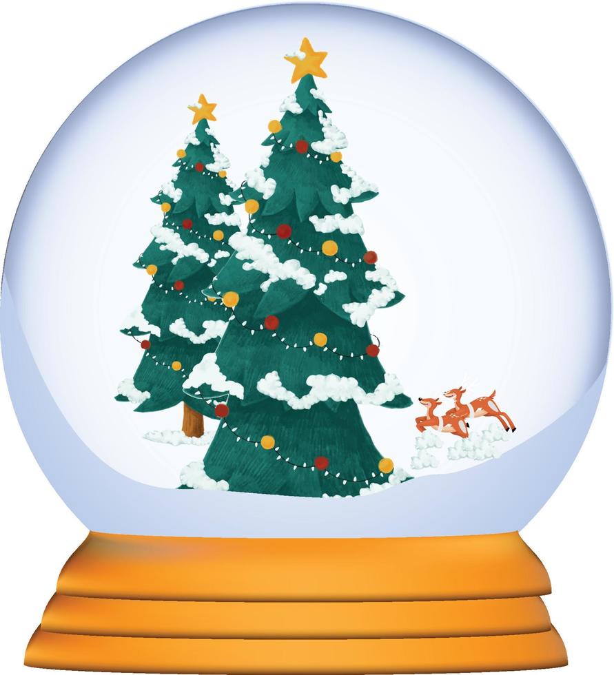 Merry Christmas and happy new year gift tree vector