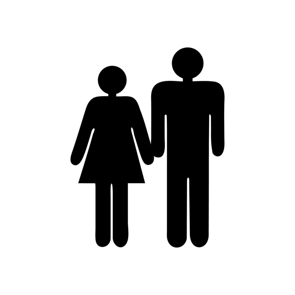 Boy and girl holding hands icon vector design