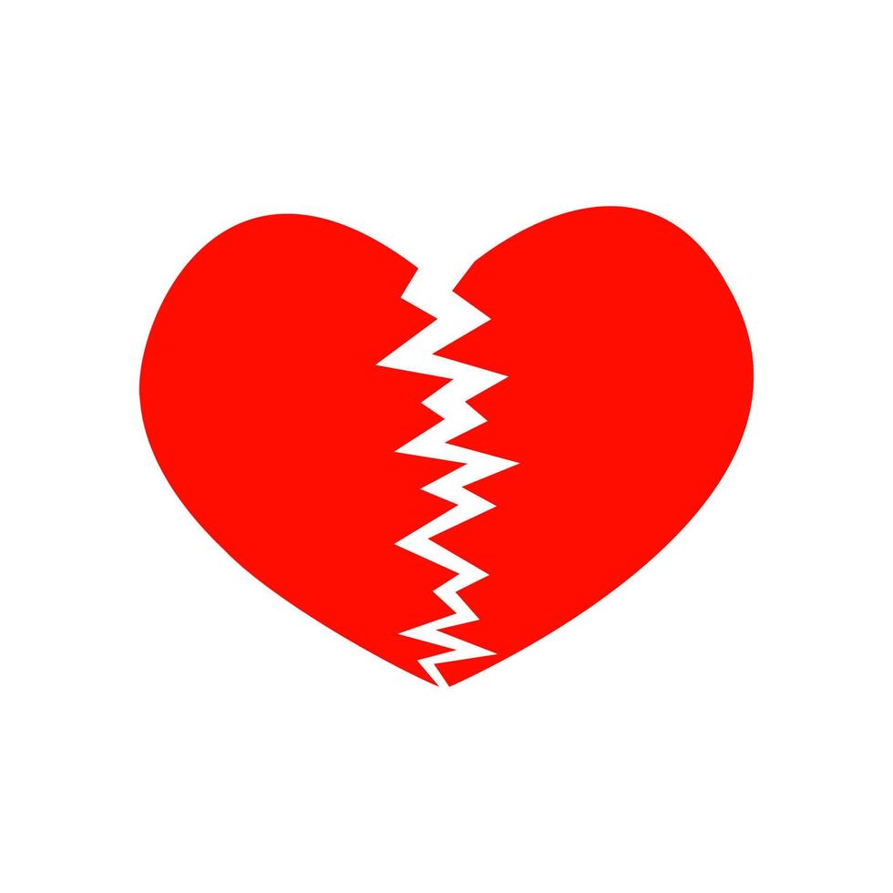 Red broken heart icon. Symbol of heartbreak, divorce, parting, infarct  16337918 Vector Art at Vecteezy