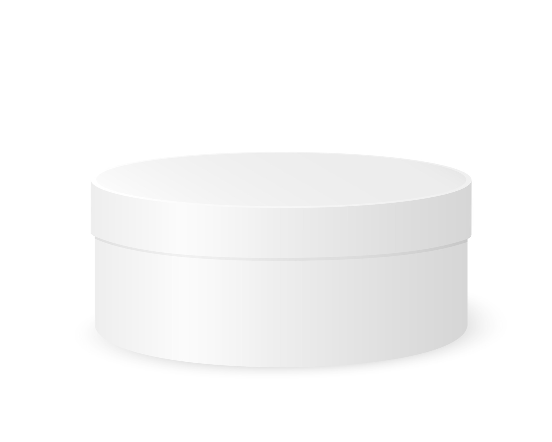 White round box mockup. Plastic, tin or cardboard package for product