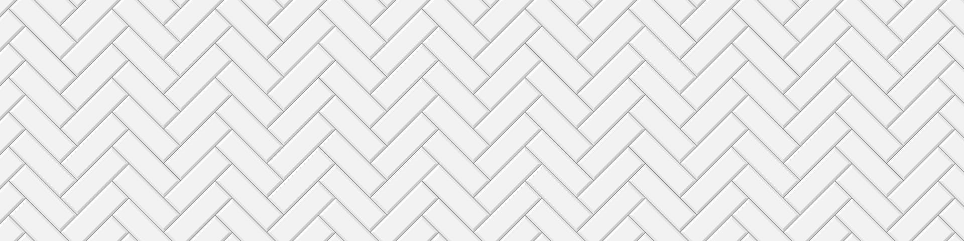 White herringbone tile seamless pattern. Subway stone or ceramic wall background. Kitchen backsplash or bathroom wall texture vector